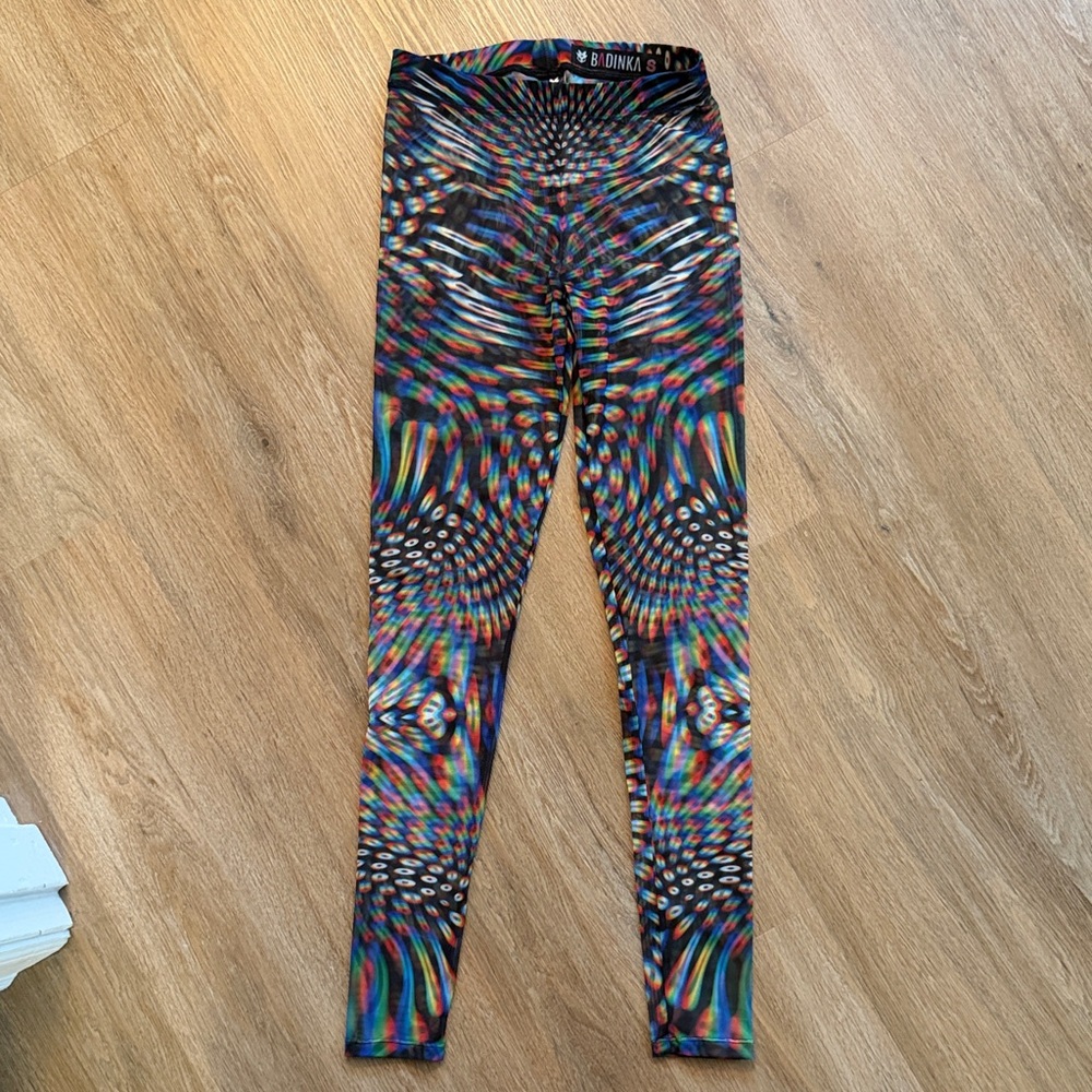 Badinka Micro Mesh Colorful Patterned Leggings - Picture 5 of 11